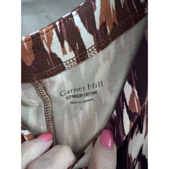 Garnet Hill Brown Knee Length Button Front Knit Tank Dress Sz L - Picture 4 of 7